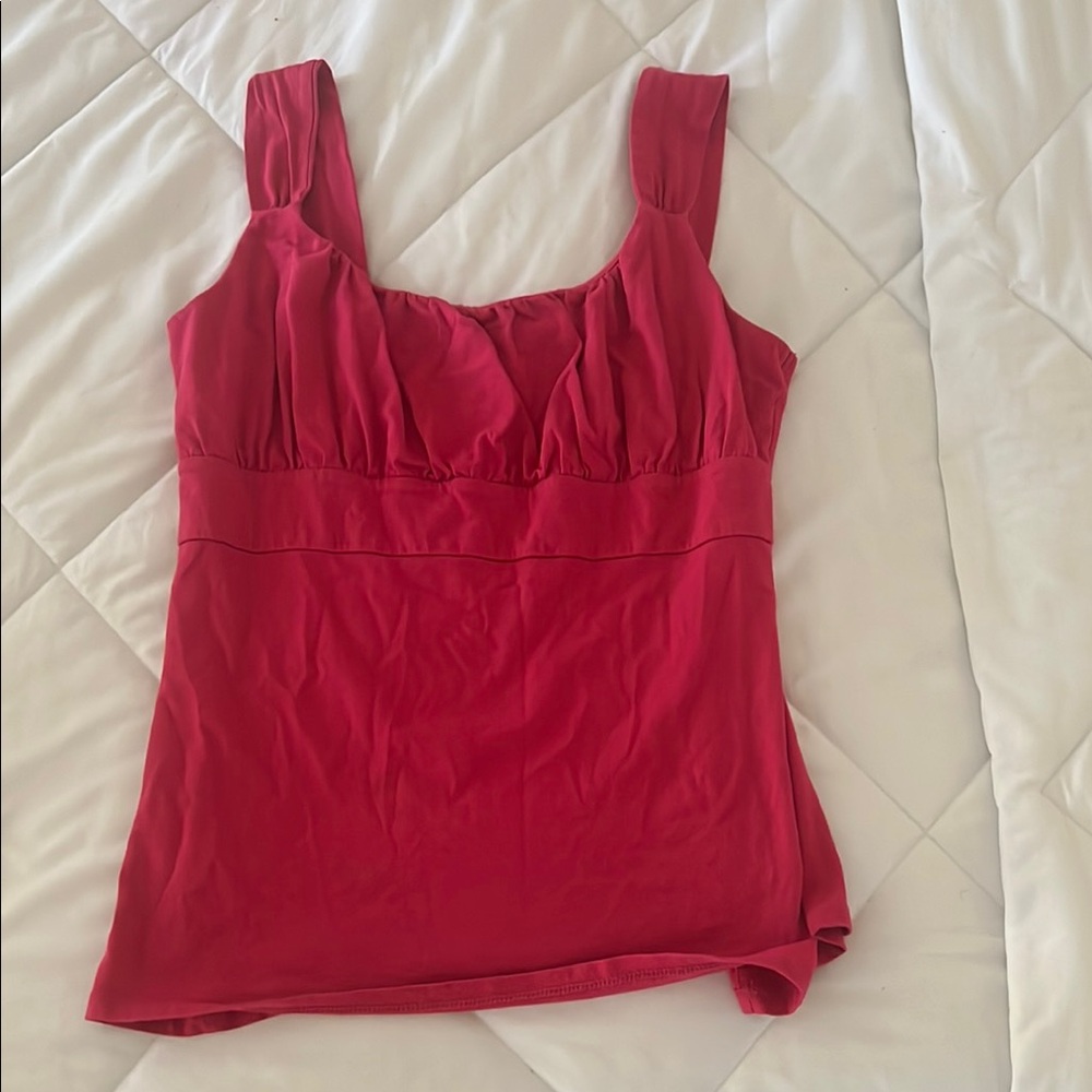 Ann Taylor Red Bustier Fitted Tank Top